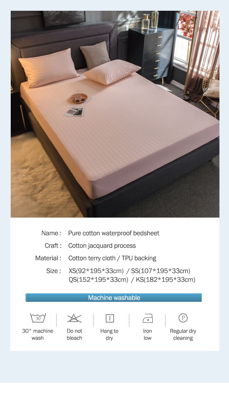 Pure Cotton Waterproof Bedsheet-14